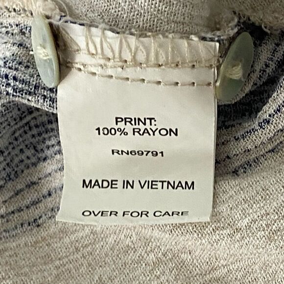 Hope Springs Women’s Blue & Cream Pleasant Top Striped Floral Boho Hippie 2XL - Picture 5 of 13